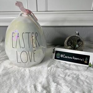 New Rae Dunn Large Iridescent Easter Love Egg With Dimples